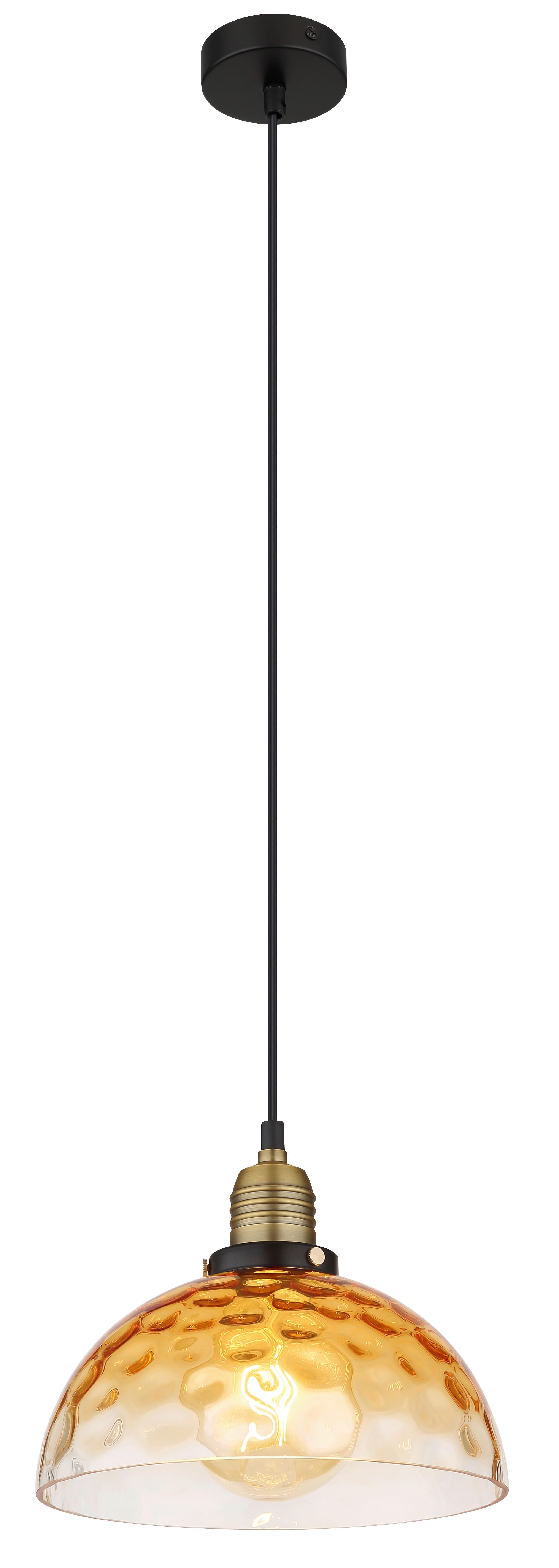 Hängeleuchte Salvy Messingfarben max. 60 Watt - Klar/Messingfarben, Basics, Glas/Metall (25/120cm) - Globo