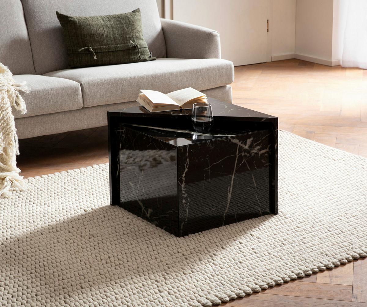 COUCHTISCH MONOBLOC - Schwarz Hochglanz, Lifestyle, Holzwerkstoff (50/50/41,5cm) - Livetastic