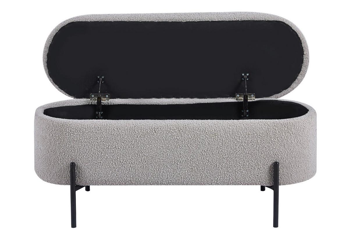 Klop Bouclé, Rjavosiva - rjavosiva/črna, Moderno, kovina/tekstil (110/44/40cm) - Livetastic