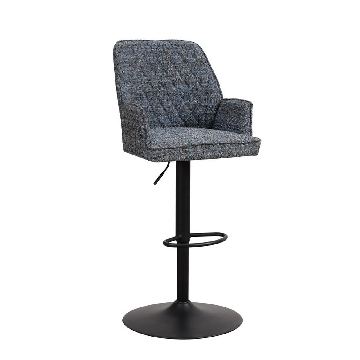 BARHOCKER-SET DONNY - Blau/Schwarz, Design, Textil/Metall (54/100/58cm) - MID.YOU