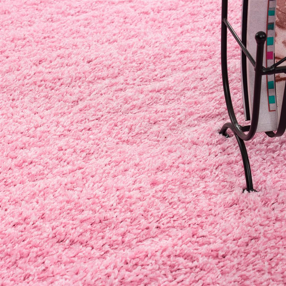 Hochflorteppich Life Rosa Ø ca. 200cm - Rosa, KONVENTIONELL, Textil (200/200cm) - Novel