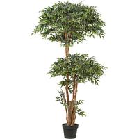 Kunstpflanze Grünpflanzen Grün/Schwarz ca. 170cm - Schwarz/Braun, Design, Kunststoff (170cm) - P & B