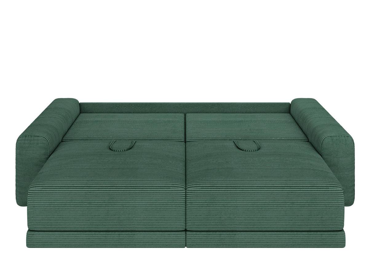 Sofa Plain Dunkelgrün - Dunkelgrün/Schwarz, Modern, Kunststoff/Textil (256/88/120cm) - Mömax
