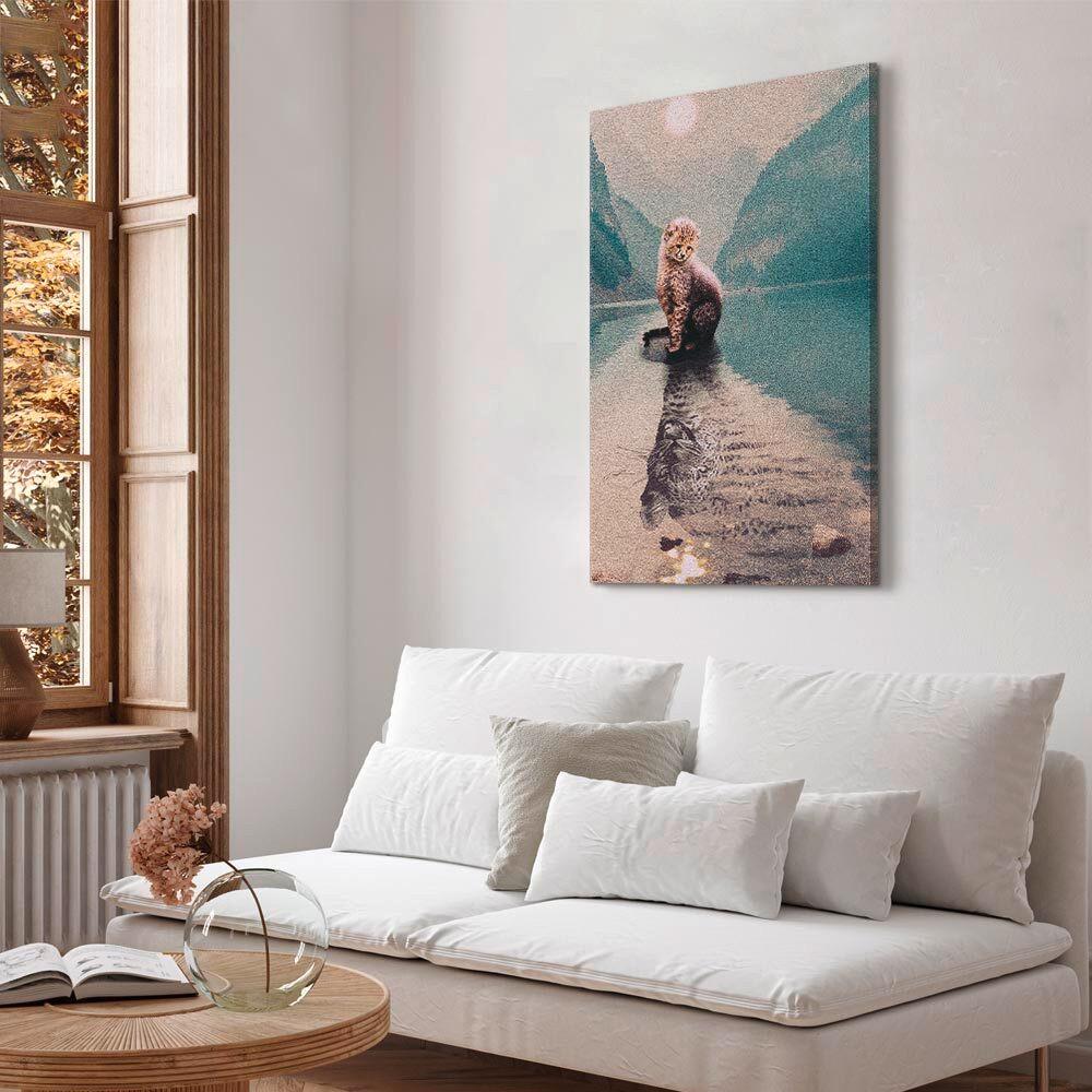 Slika Na Platnu Longing - svetlo modra/svetlo siva, Basics, tekstil/les (80/120/1.2cm) - artgeist