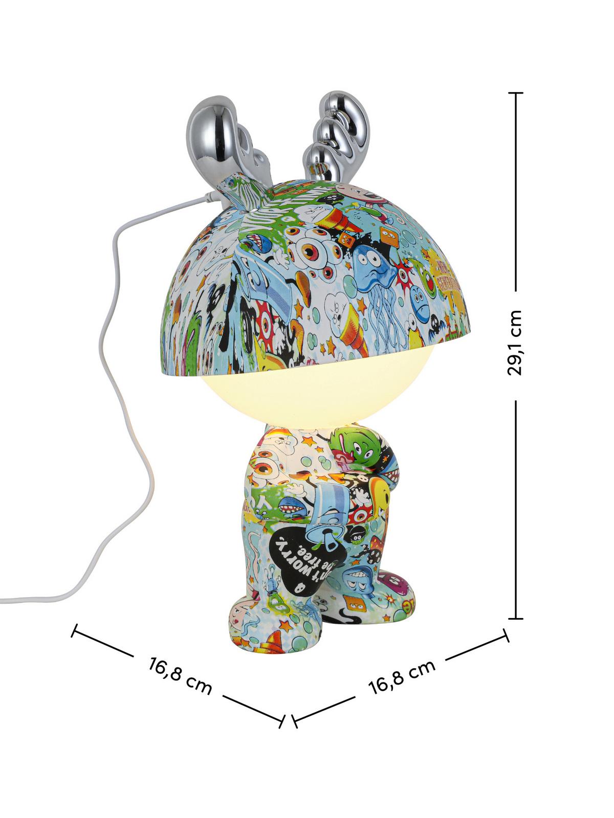 LED-Dekoleuchte Lea Multicolor max. 2,5 Watt - Chromfarben/Multicolor, MODERN, Kunststoff/Metall (17/30cm) - Mömax