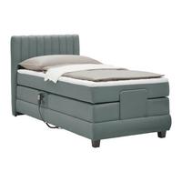Boxspringbett Dixon Dunkelgrau ca. 90x200cm - Dunkelgrau/Schwarz, KONVENTIONELL, Holz/Holzwerkstoff (90/200cm) - Premium Living