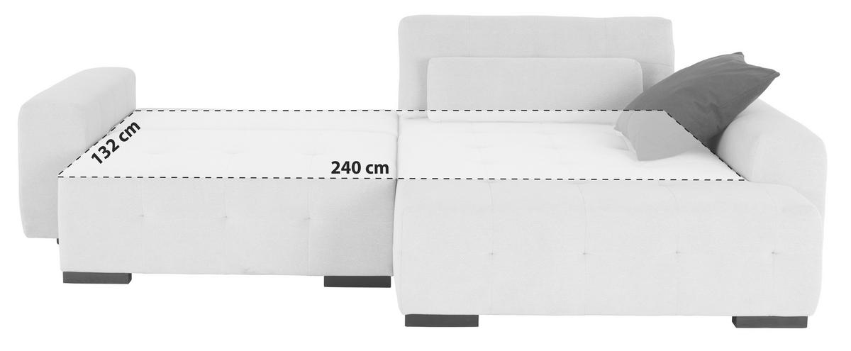 Kutna Garnitura Chance - bež/crvena, Moderno, drvni materijal/tekstil (301/201cm) - Modern Living