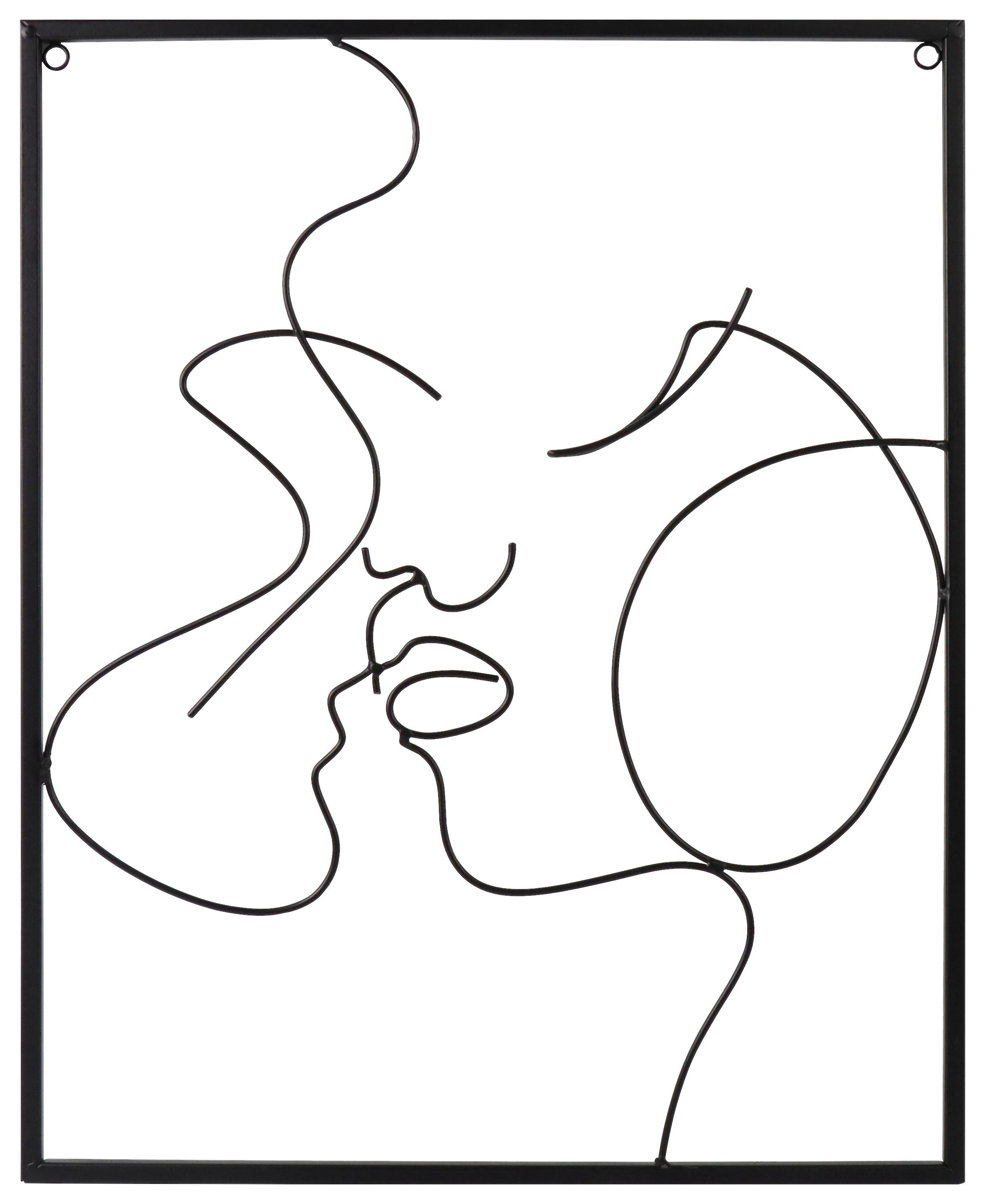 Wanddeko Lady in Schwarz - Schwarz, MODERN, Metall (36/45cm) - Mömax