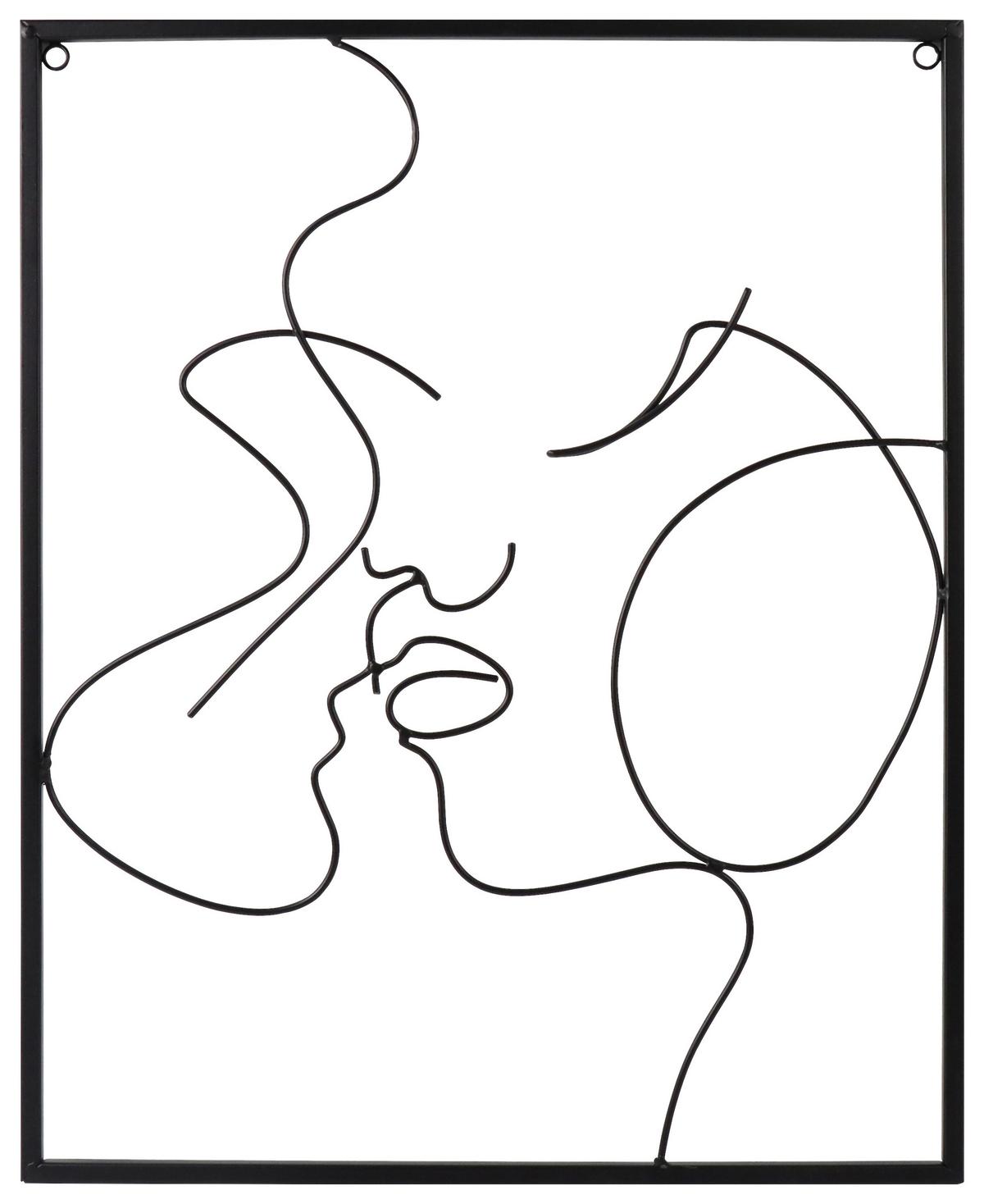 Fali Dekoráció Lady - fekete, Modern, fém (36/45cm) - Mömax