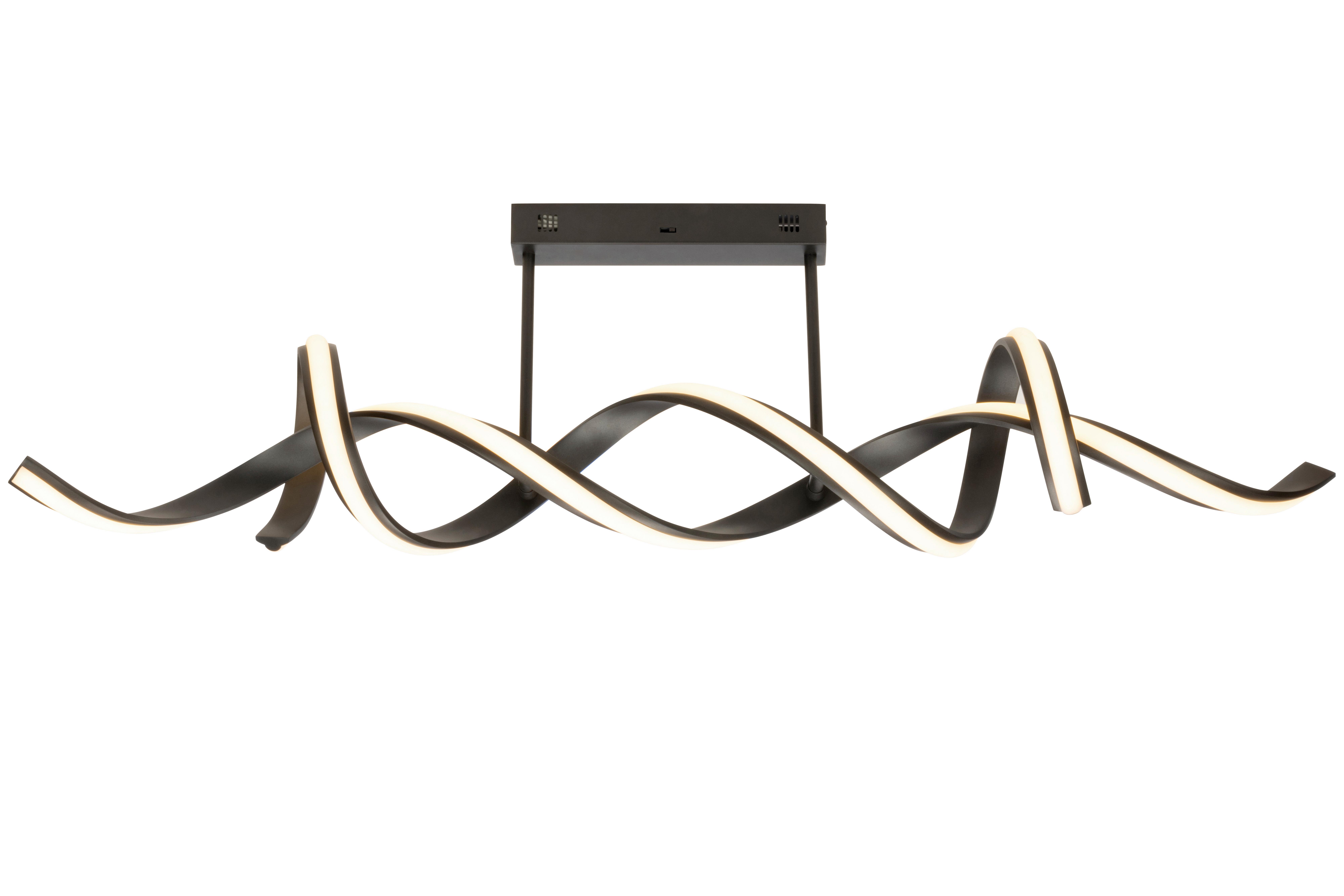 LAMPA SUFITOWA LED BRACKNELL - czarny, Design, tworzywo sztuczne/metal (120/22/32cm) - Novel