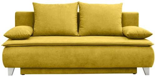 Sofa Mona - srebrne boje/žuta, Modern, tekstil/drvo (208/100/106cm) - Modern Living