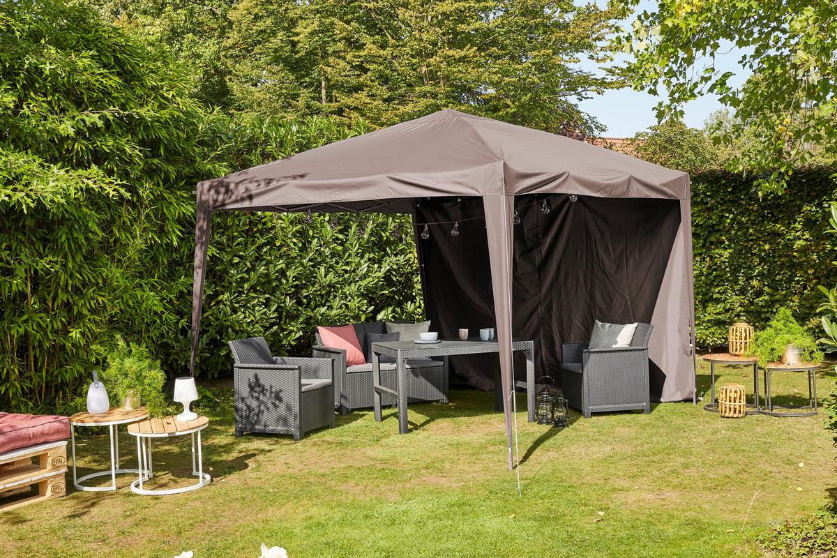 Pavillon Siena Garden 300x300 cm wetterbeständig - Taupe, KONVENTIONELL, Textil (300/260/300cm) - Siena Garden