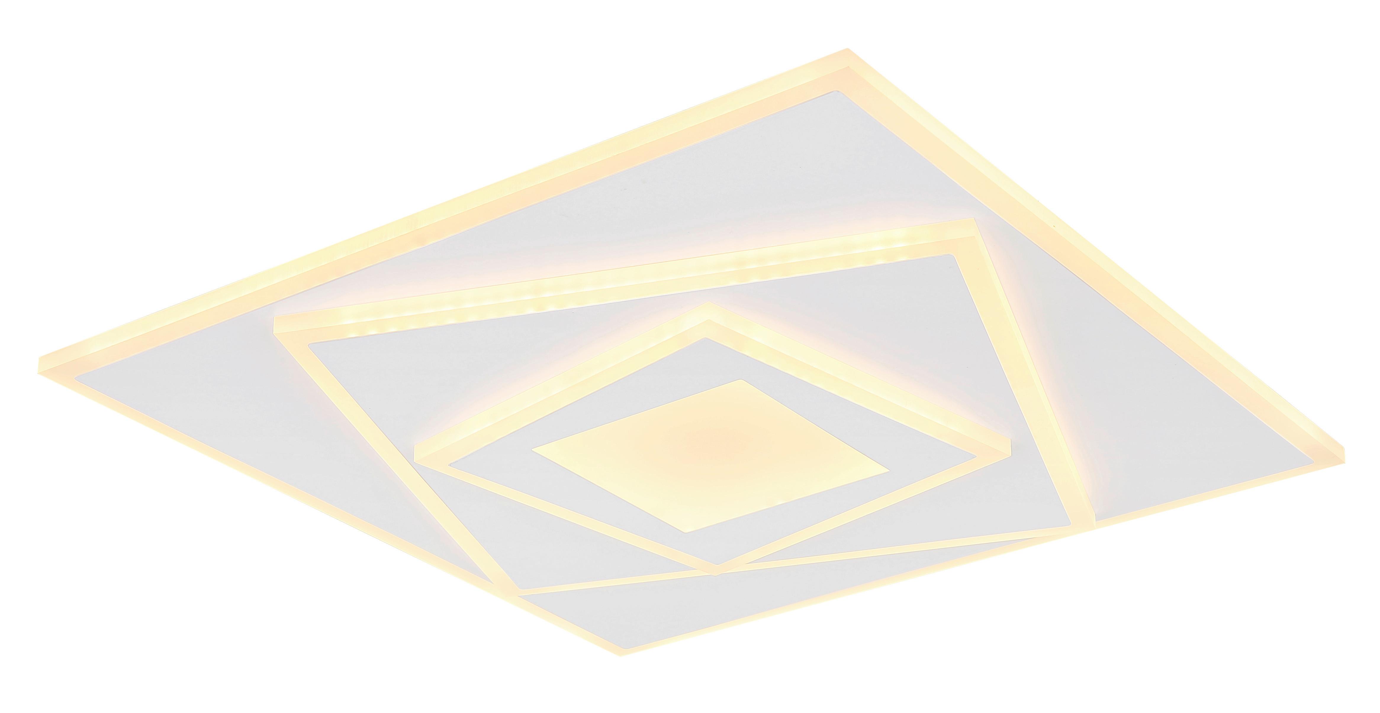 Stropna Led-svetilka Horni, S Sijalko - bela/opal, Design, kovina/umetna masa (40/40/5,4cm) - Globo