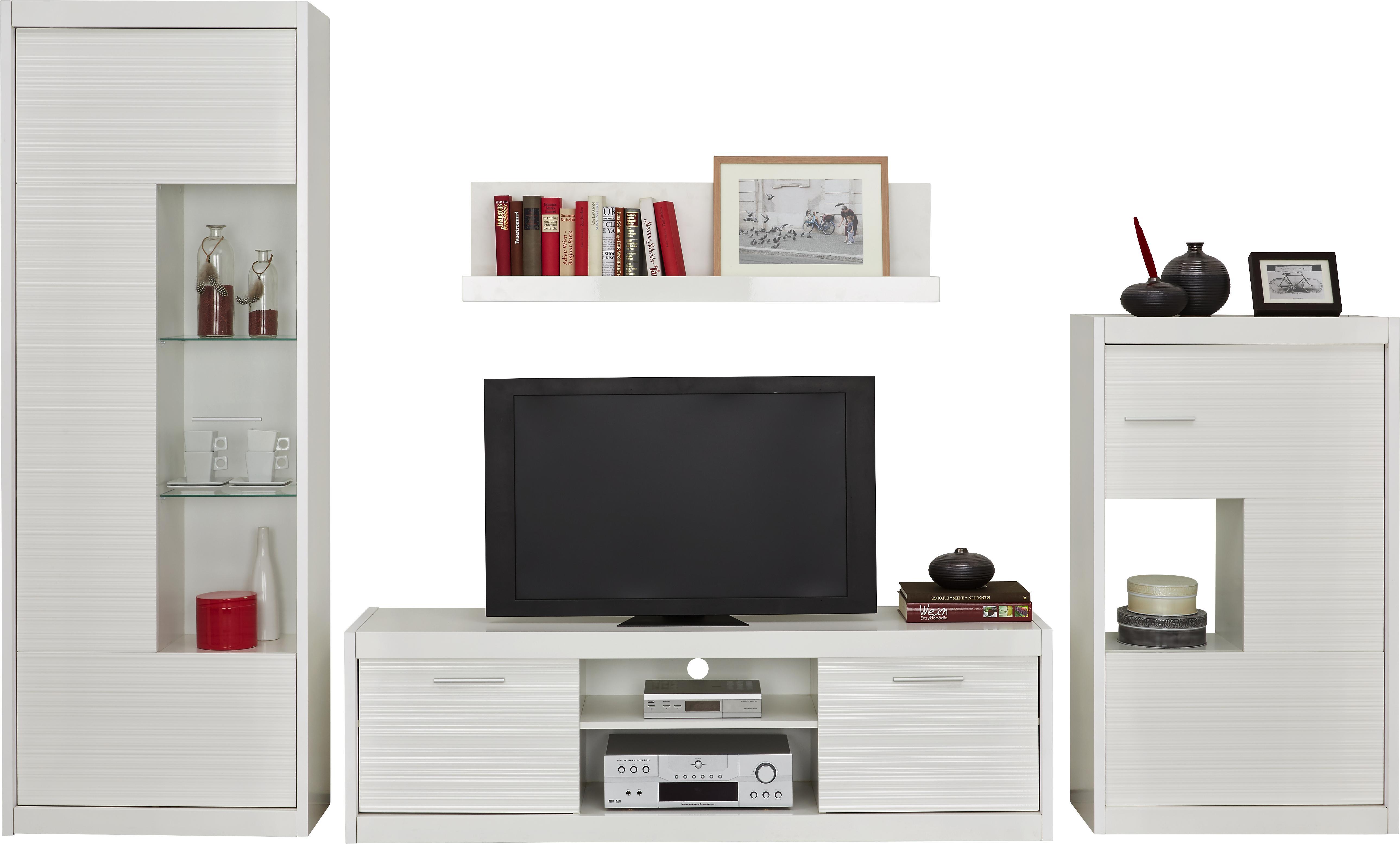 Wohnwand In Weiss Inkl Beleuchtung Online Kaufen Momax