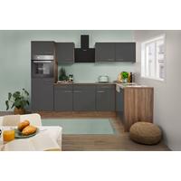 Eckküche Oliver mit Geräten ca. 280x172 cm Grau - Eichefarben/Grau, Basics, Holzwerkstoff/Metall (280/172cm) - Respekta