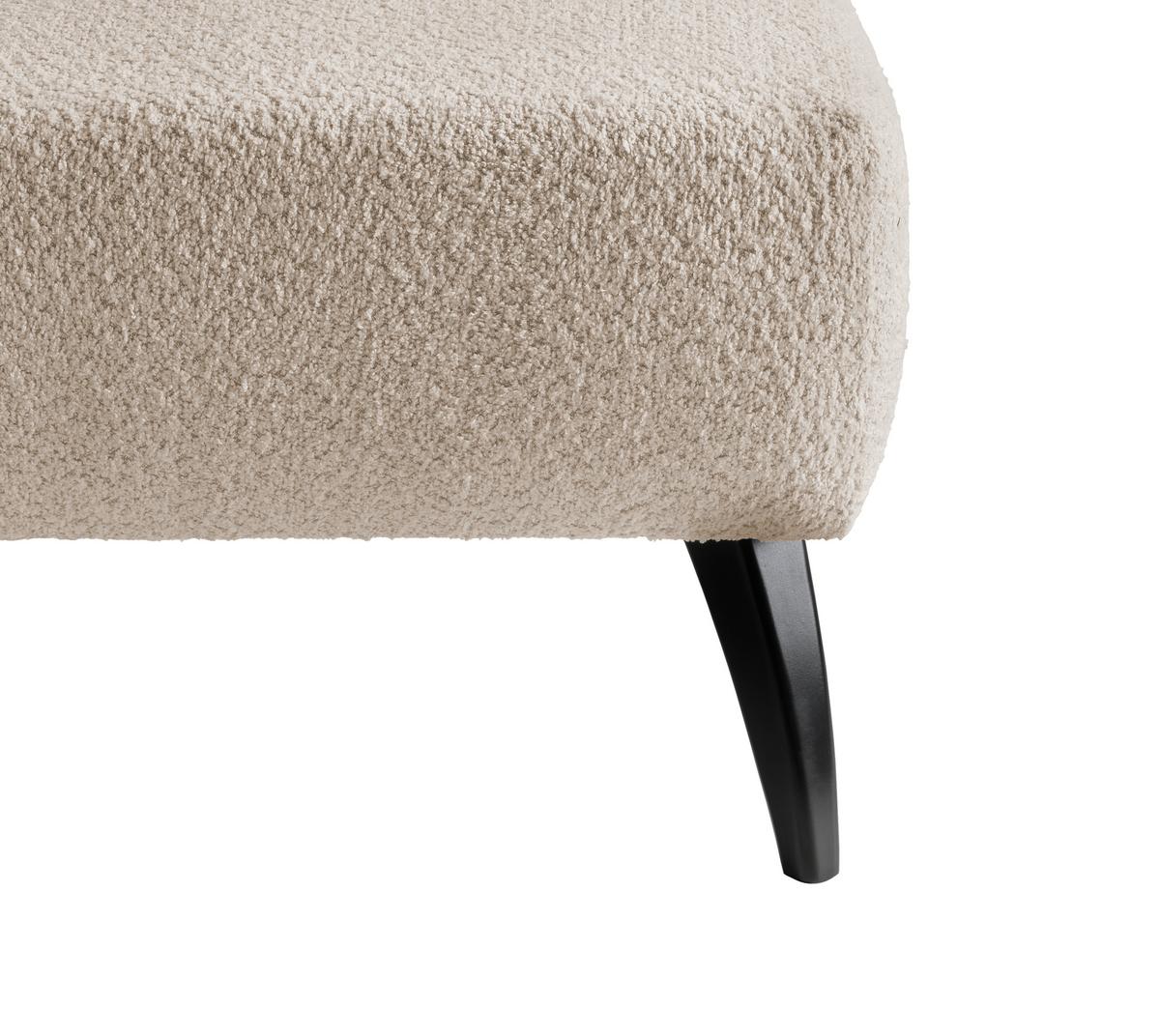 Hocker Colori Beige Bouclé - Beige/Schwarz, MODERN, Holz/Textil (66/44/66cm) - MID.YOU