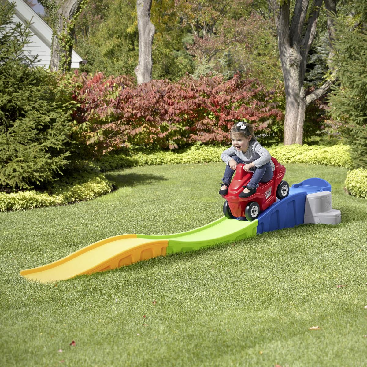 Spielfahrzeug Up & Down - Blau/Gelb, KONVENTIONELL, Kunststoff (312,42/37,5/77,5cm) - Ambia Garden