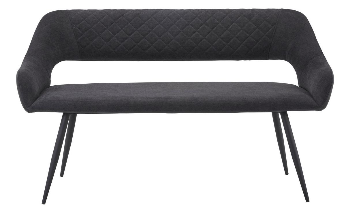 Jedilniška Klop Porto, Antracit, 140 Cm - črna/antracit, Moderno, kovina/tekstil (140l) - MID.YOU