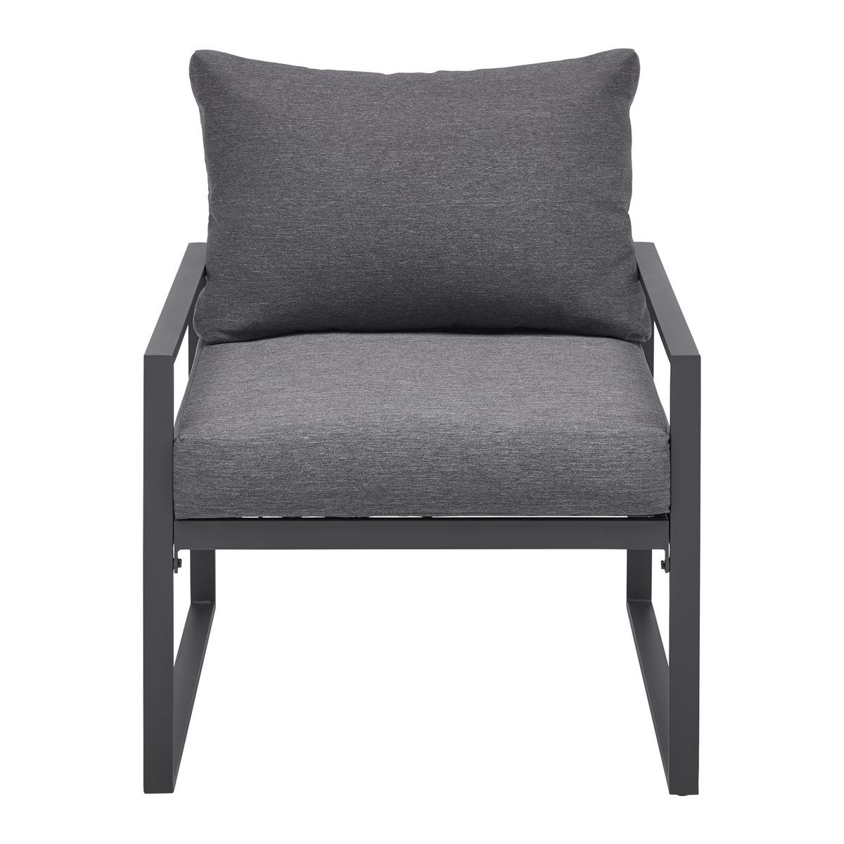 Kerti Garnitúra Louisiana - fekete/antracit, Modern, Üveg/textil (179/66/69cm) - Mömax