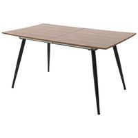 Raztegljiva Jedilna Miza Barbuda, 160-200 X 90 Cm - črna/barva oreha, Moderno, kovina/leseni material (160-200/90/76cm) - MID.YOU