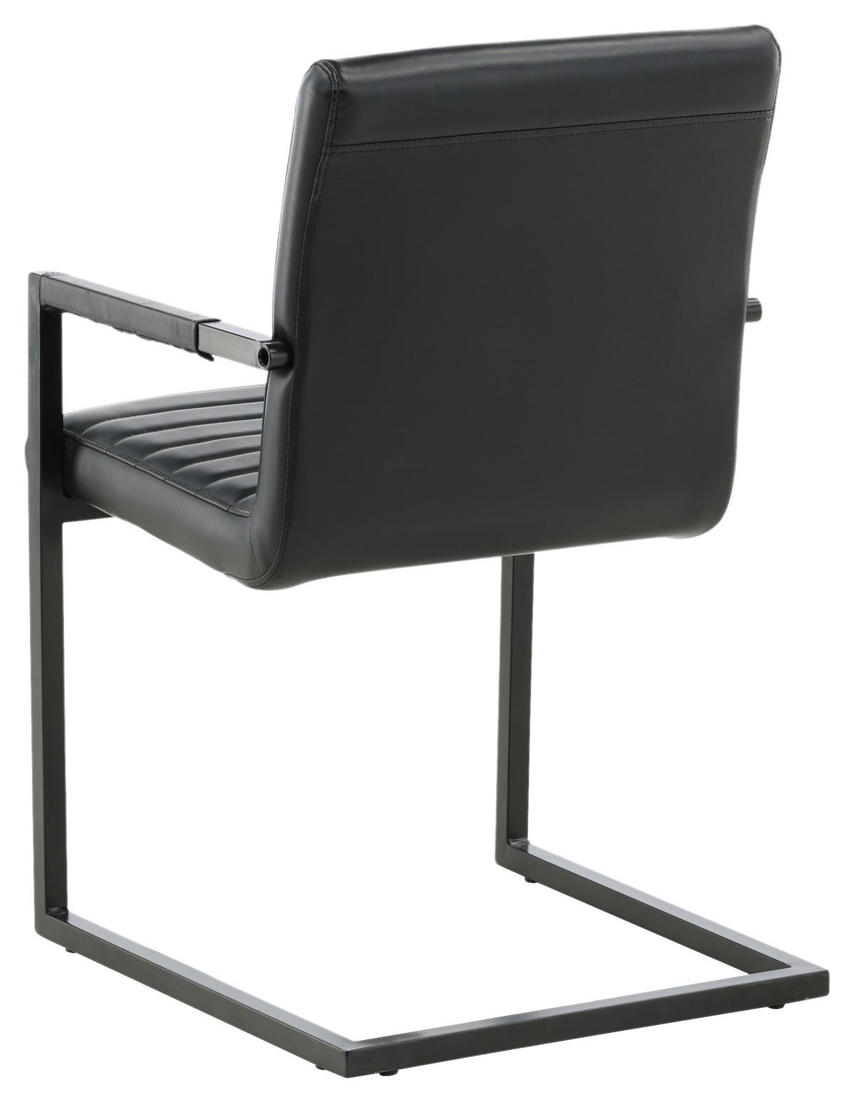 ARMLEHNSTUHL-SET ART - Schwarz, Design, Textil/Metall (54/88/63cm) - Livetastic