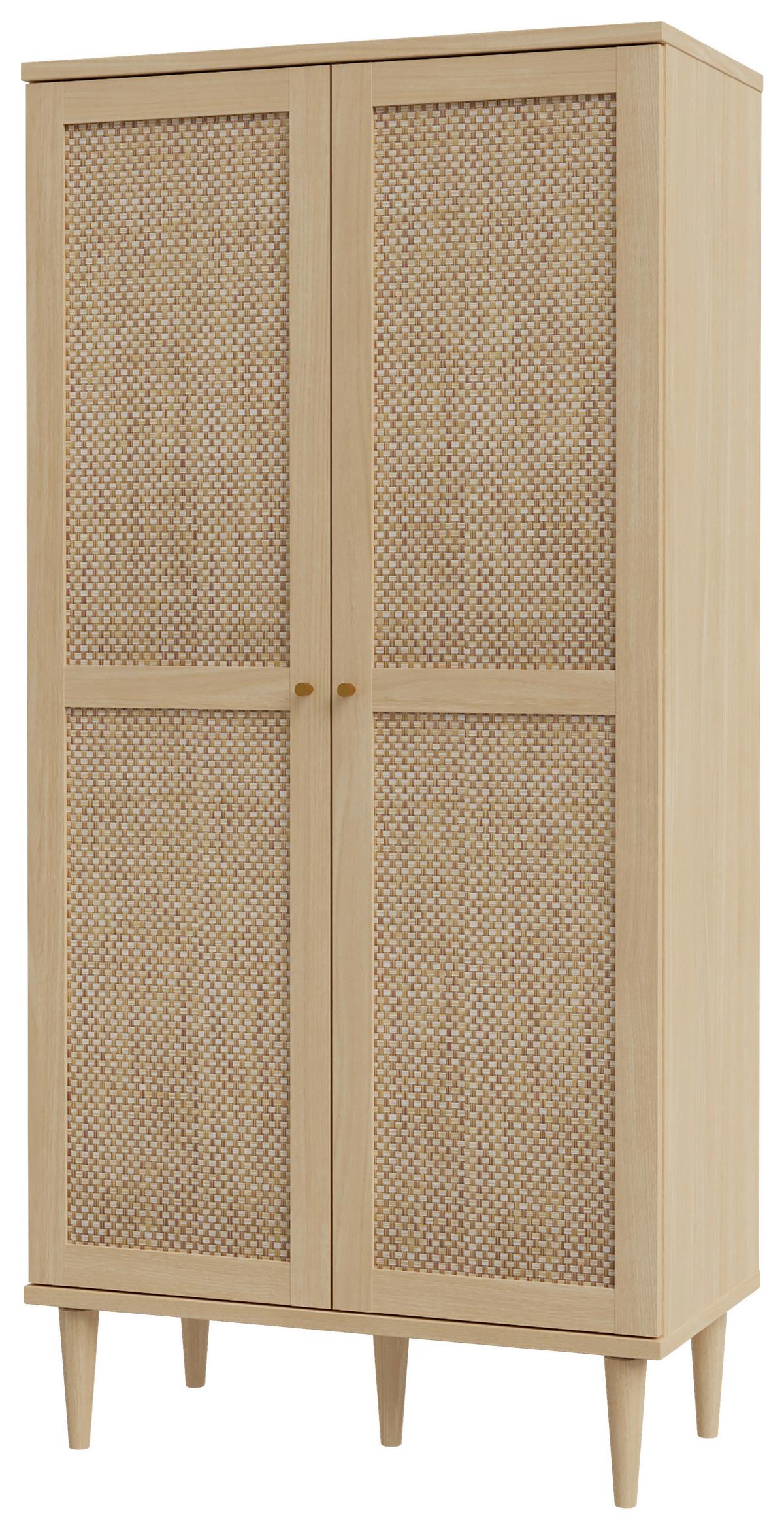 Ormar Calasetta - boje hrasta/zlatne boje, Natur, drvni materijal/metal (80,1/166,6/41,4cm) - Premium Living