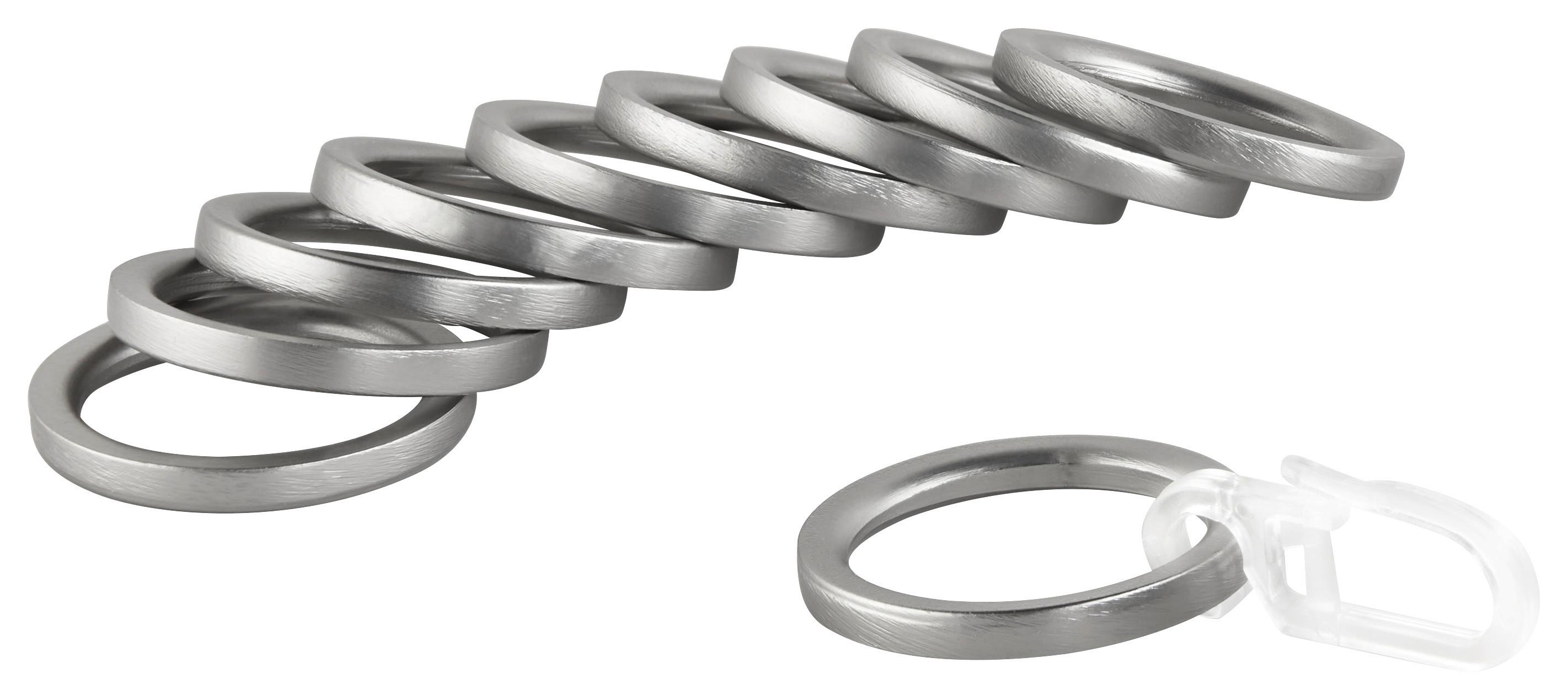 Ringset für Rillcube in Edelstahlfarben 10 Stk. - Edelstahlfarben/Messingfarben, Metall (16cm) - Modern Living