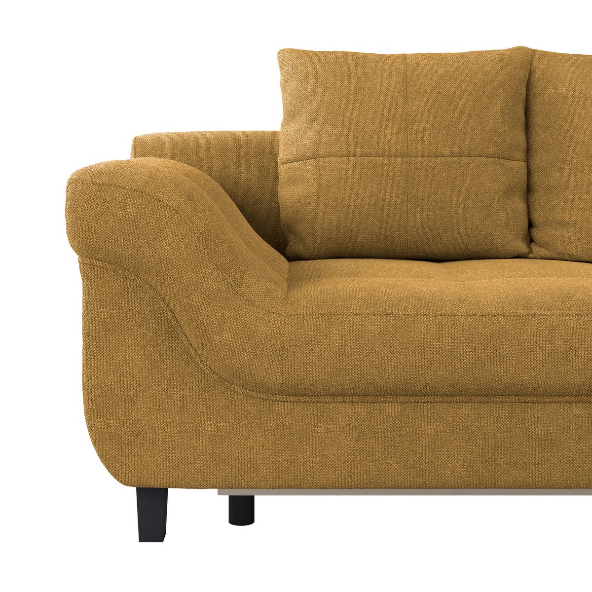 Kutna Garnitura Mendoza - siva/boje senfa, Design, tekstil/drvo (309/197cm) - Modern Living