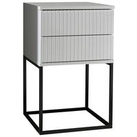 SZAFKA NOCNA MARLE - biały/czarny, Modern, materiał drewnopochodny/metal (40/65/38,5cm) - Livetastic