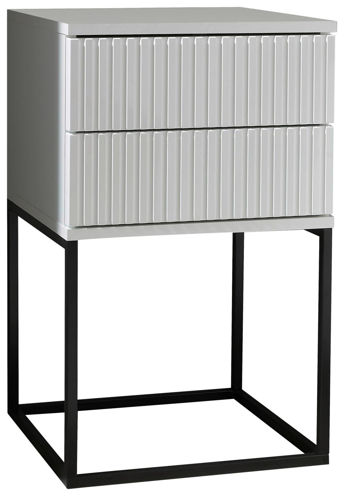 SZAFKA NOCNA MARLE - biały/czarny, Modern, materiał drewnopochodny/metal (40/65/38,5cm) - Livetastic