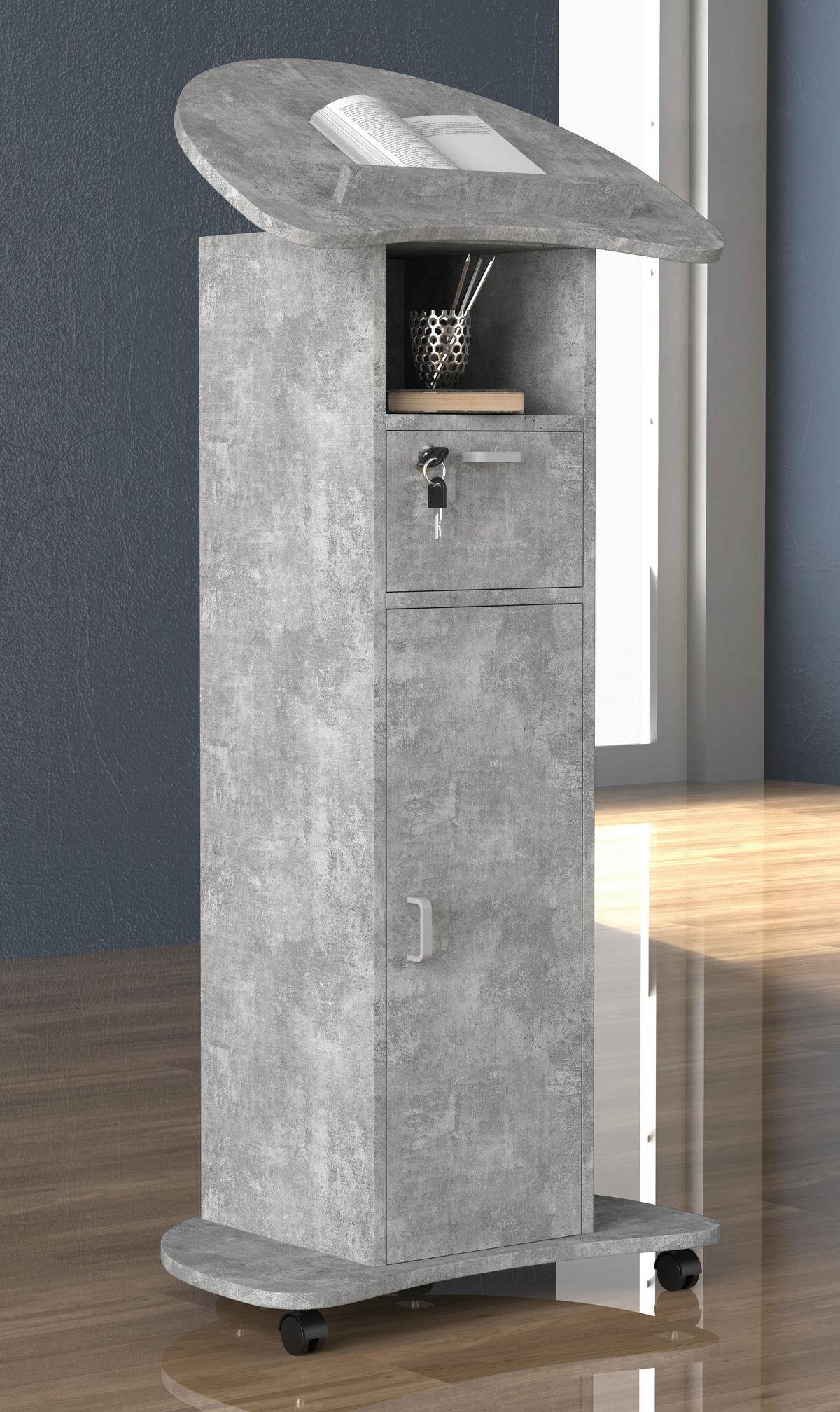 Stoječi Pult Redola L, Beton - siva, Moderno, leseni material (56cm) - MID.YOU