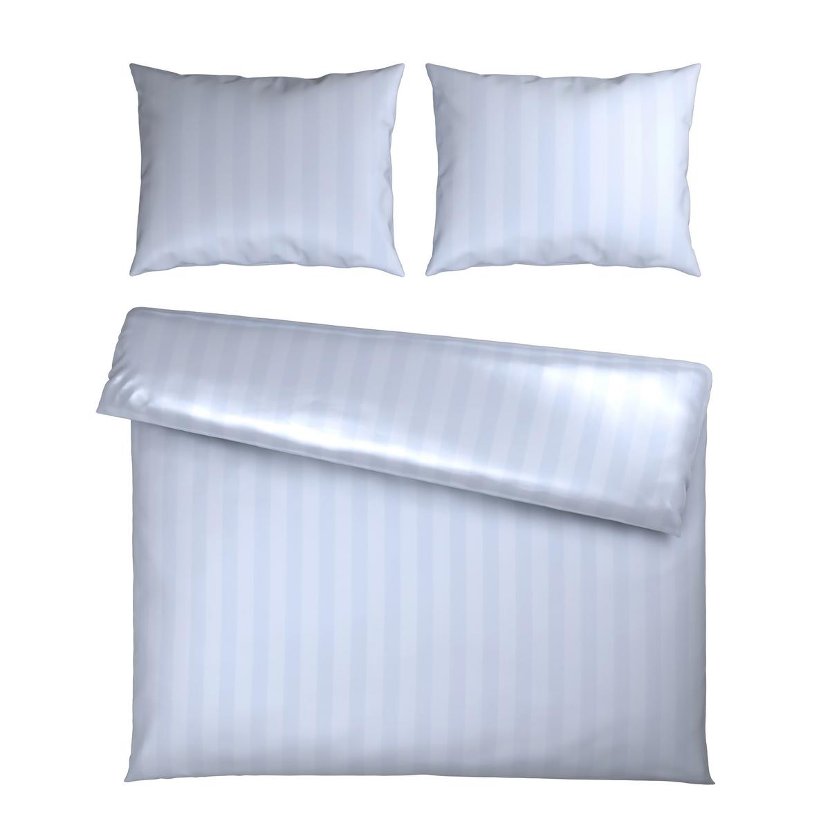 Bettwäsche Xenia Streif XXL Weiß ca. 200x220cm - Weiß, MODERN, Textil (200/220cm) - Premium Living