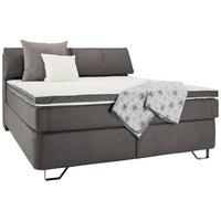 Boxspringbett Tabea Anthrazit ca. 180x200cm - Anthrazit/Alufarben, KONVENTIONELL, Karton/Naturmaterialien (180/200cm) - Premium Living