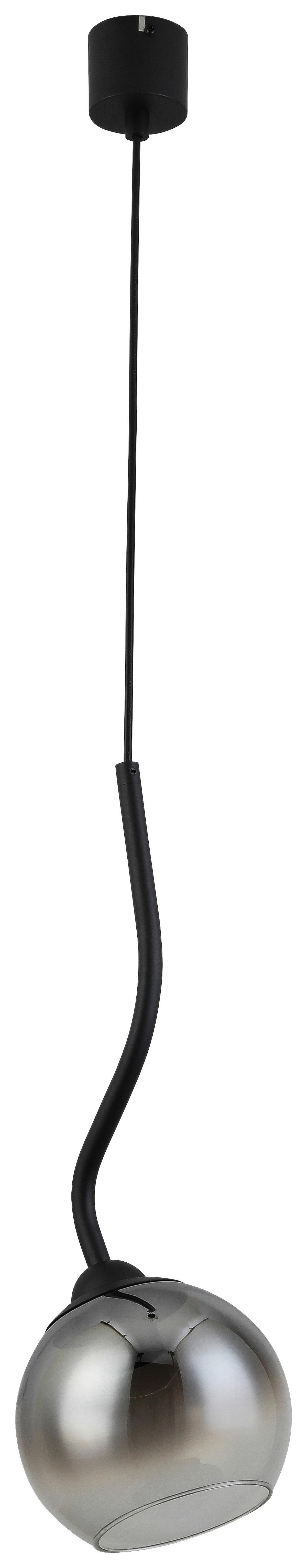 Hängeleuchte Kian max. 25 Watt - Schwarz, Modern, Glas/Kunststoff (18/120cm) - Visiona