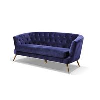Trosed Lita, Modra, Žamet - zlate barve/modra, Moderno, kovina/tekstil (183/78/83cm) - Modern Living