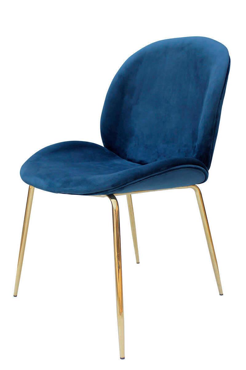 Szék Szett 7zvks - sárgarézszínű/kék, Modern, műanyag/fém (47/90/59cm) - Kayoom