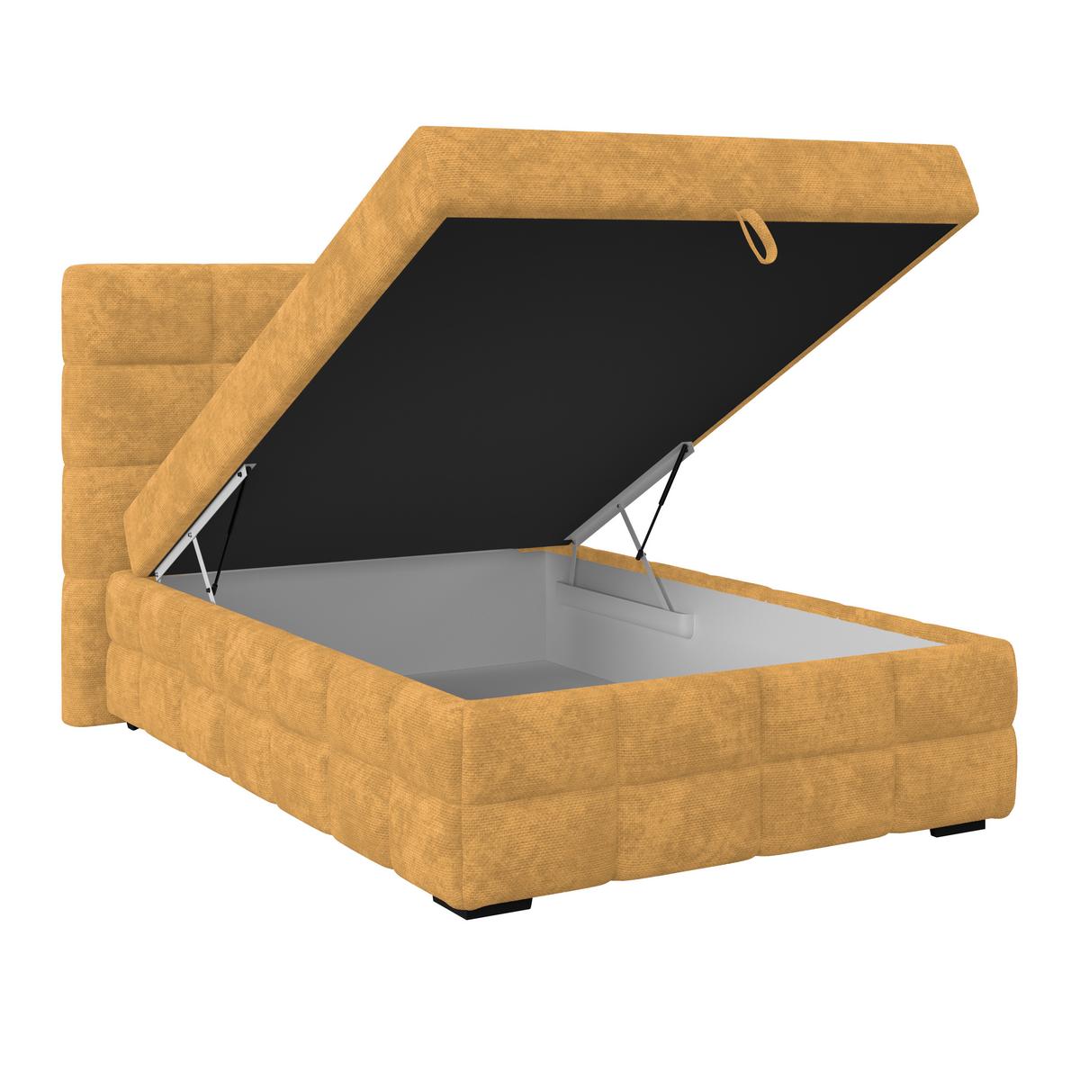 PAT BOX VEGA - auriu/verde, Trend, lemn/textil (140/200cm) - Modern Living