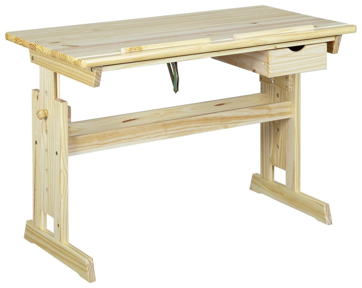 Jugendschreibtisch Julia Kiefer neigbar - Kieferfarben, Basics, Holz (109/55/63-96cm) - MID.YOU