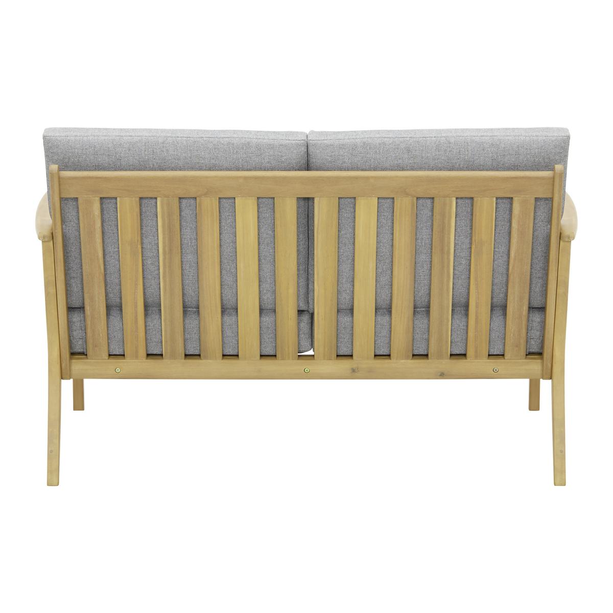 Garnitură grădină Sabi - gri deschis/culoare lemn acacia, Modern, lemn/textil - Zandiara