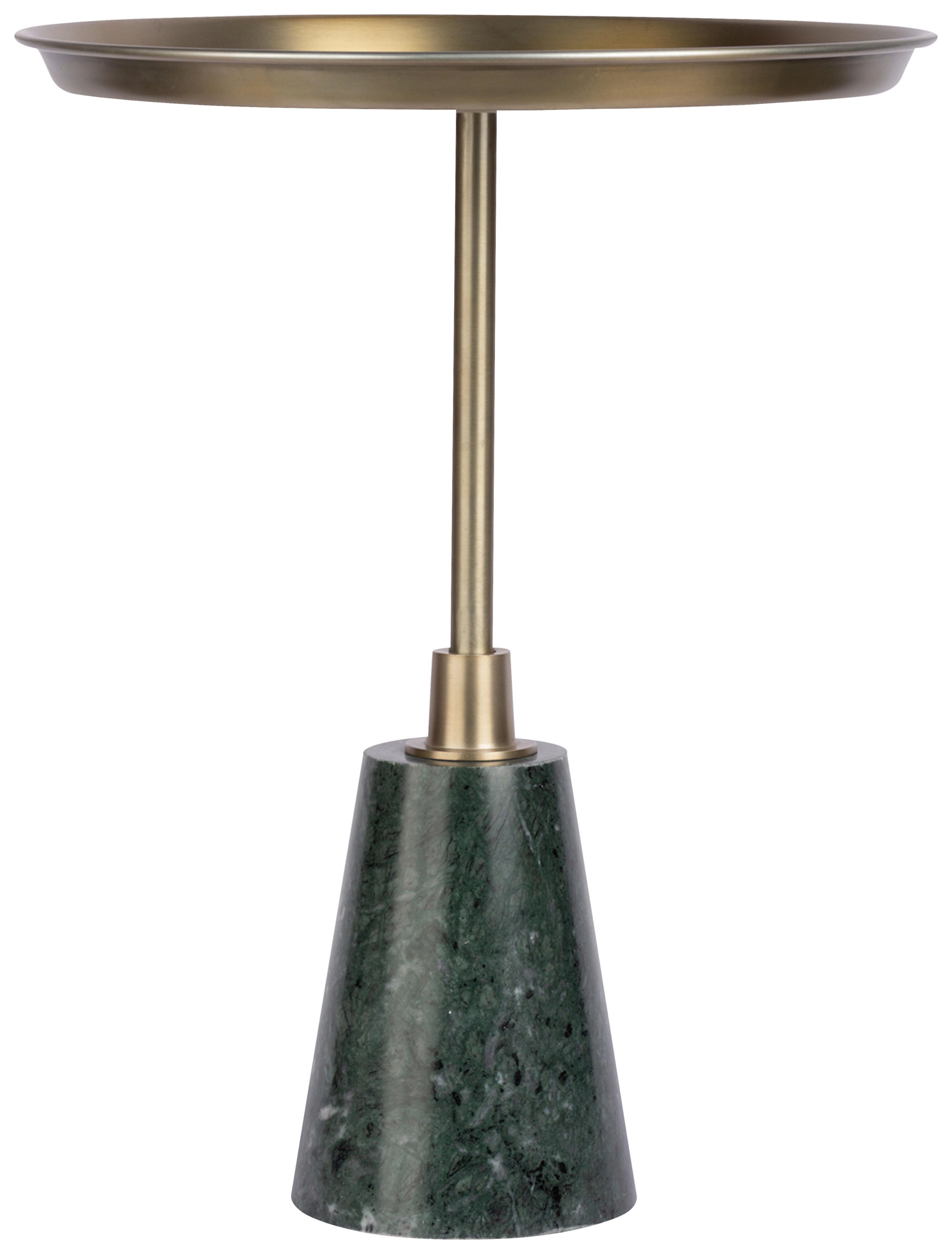 BEISTELLTISCH GRANT 125 SCHWARZ / GOLD - Goldfarben/Schwarz, Design, Stein/Metall (38/38/51cm) - Kayoom