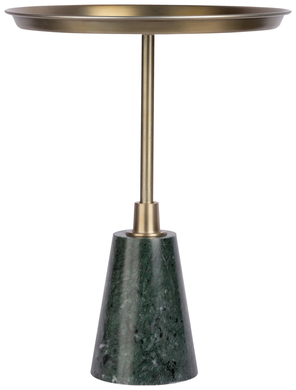 BEISTELLTISCH GRANT 125 SCHWARZ / GOLD - Goldfarben/Schwarz, Design, Stein/Metall (38/38/51cm) - Kayoom