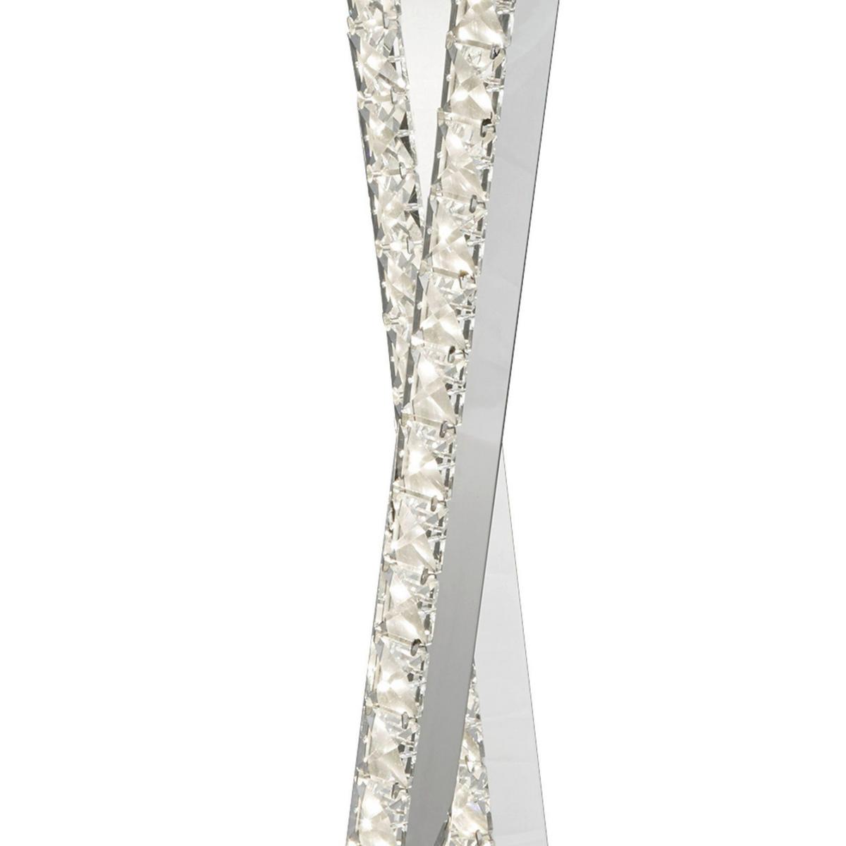 LED Asztali Lámpa Eu2111cc - krómszínű, Design, üveg/fém (10/16/56cm)