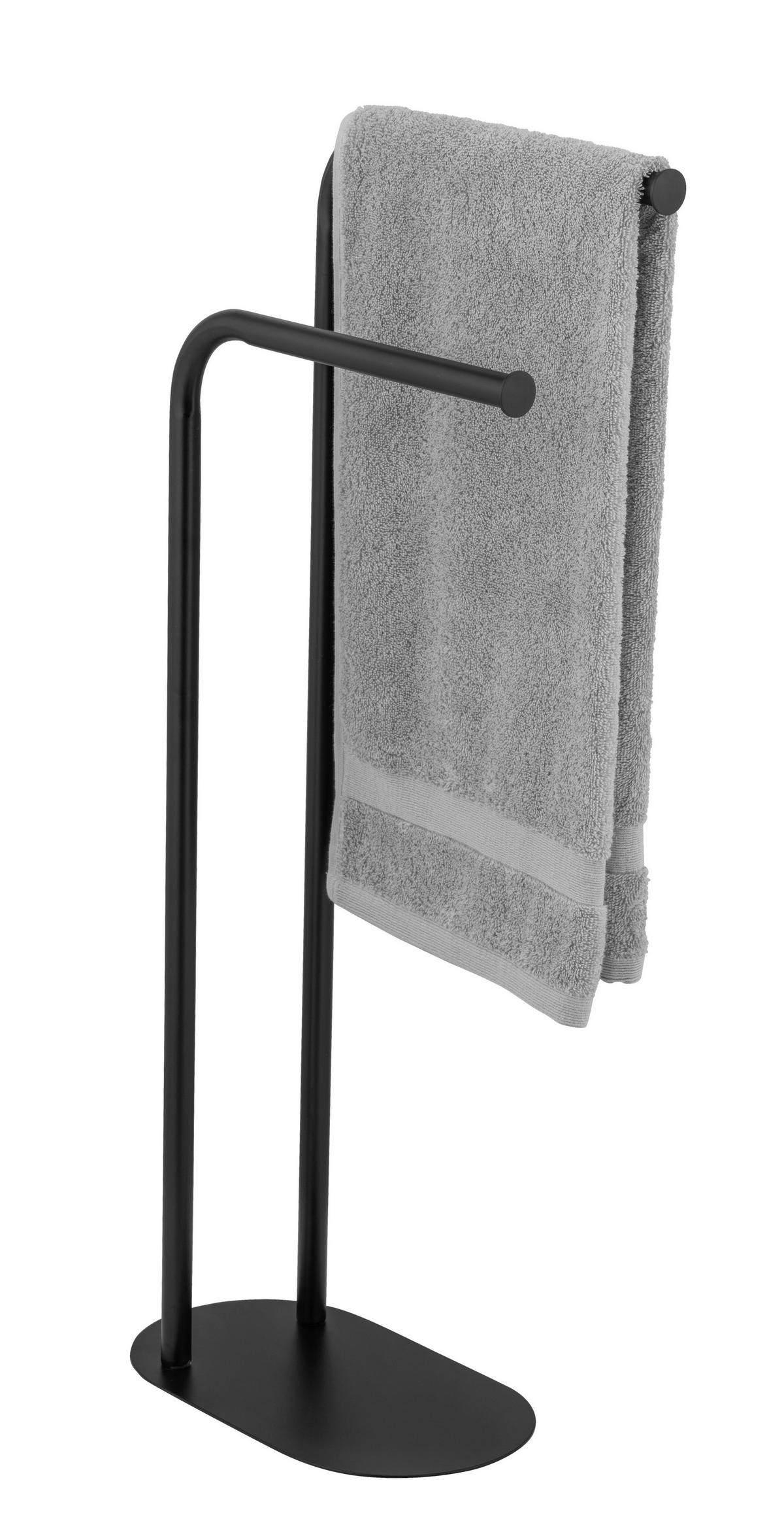 Suport pentru prosop Levante - negru, Modern, metal (30/79/17cm) - Wenko