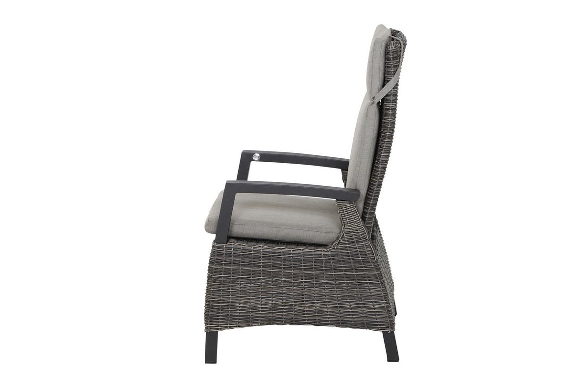 Relaxsessel Corido Grau mit Hocker - Grau, Basics, Keramik/Kunststoff (72/103/83cm) - Siena Garden