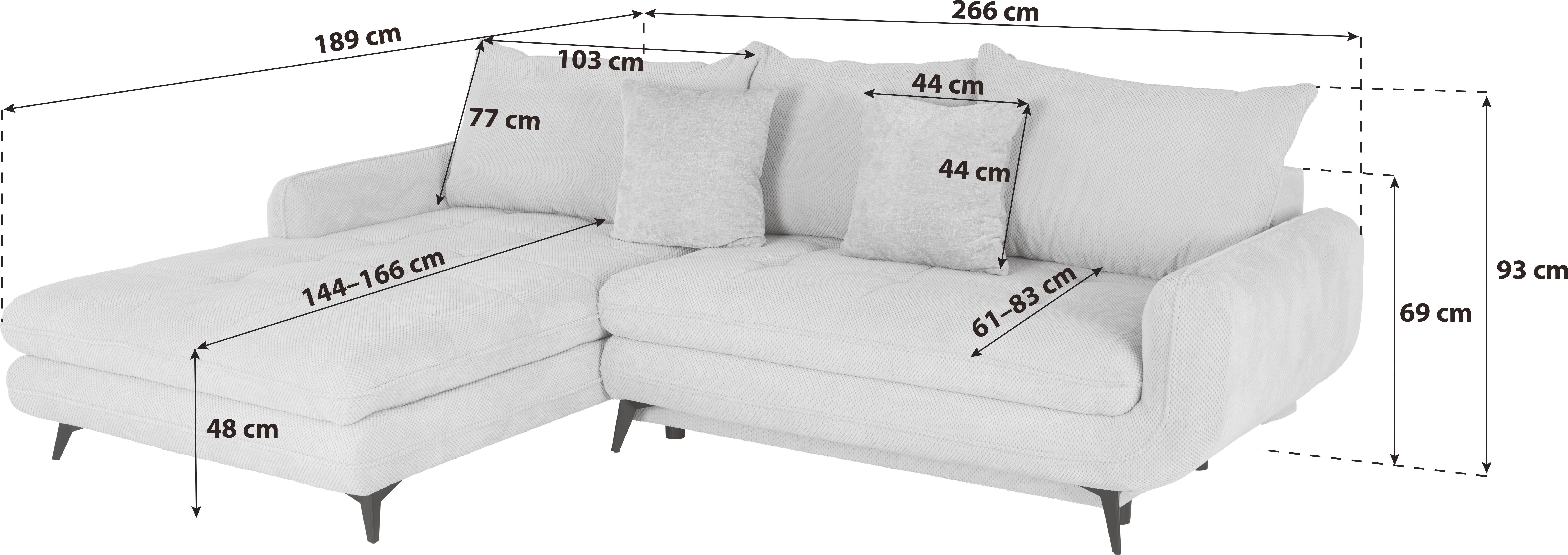 Canapea modulara WAVE - bej, Modern, textil (189/266cm) - Modern Living