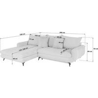 Kutna Garnitura Wave - bež/crna, Moderno, tekstil/metal (189/266cm) - Modern Living