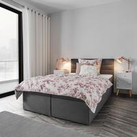 Boxspring Ágy Lisa - sötétszürke, Modern, faalapú anyag/textil (140/200cm) - Bessagi Home