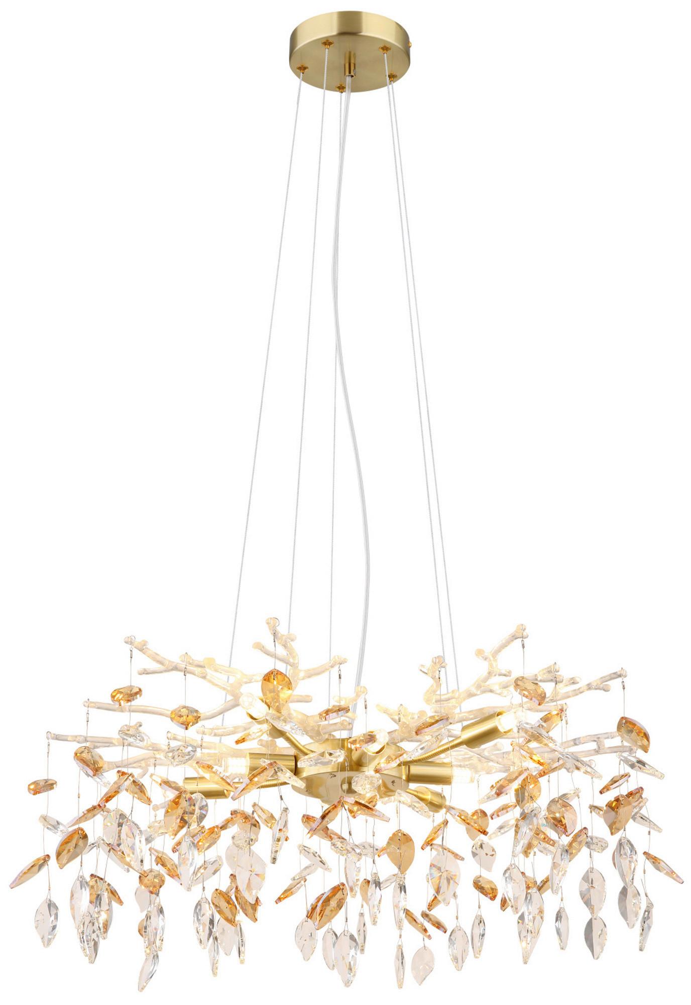 Luster Danna 64132-8 Danna - zlatne boje/boje jantara, Konvencionalno, staklo/metal (61/61/120cm) - Globo