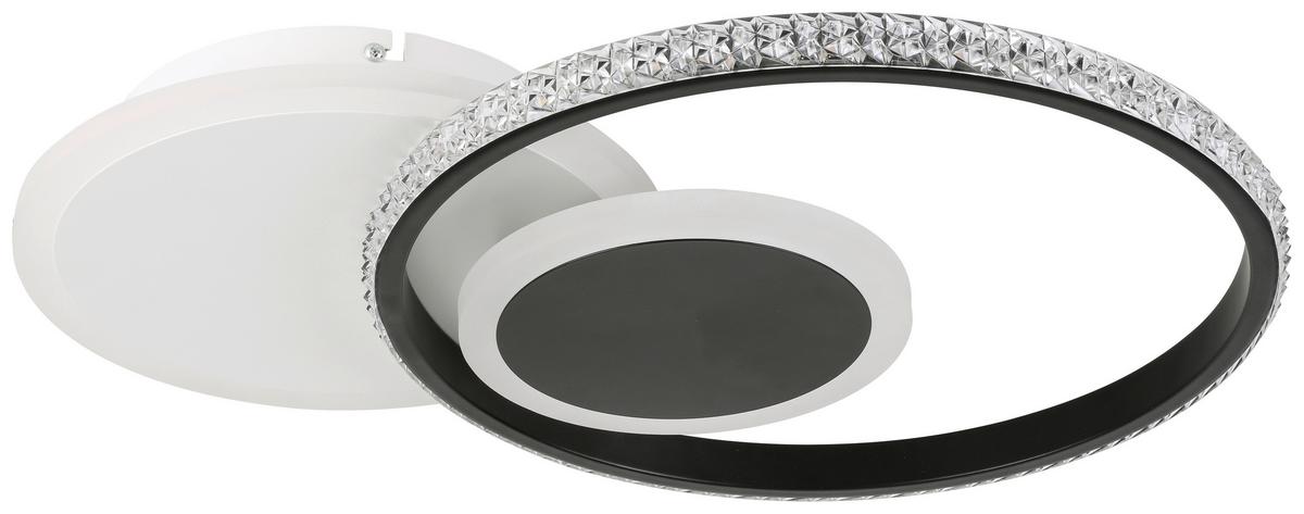 LED-Deckenleuchte Rulm in Schwarz/Weiß max. 18 Watt - Schwarz/Weiß, MODERN, Kunststoff/Metall (45/32/6,5cm) - Modern Living