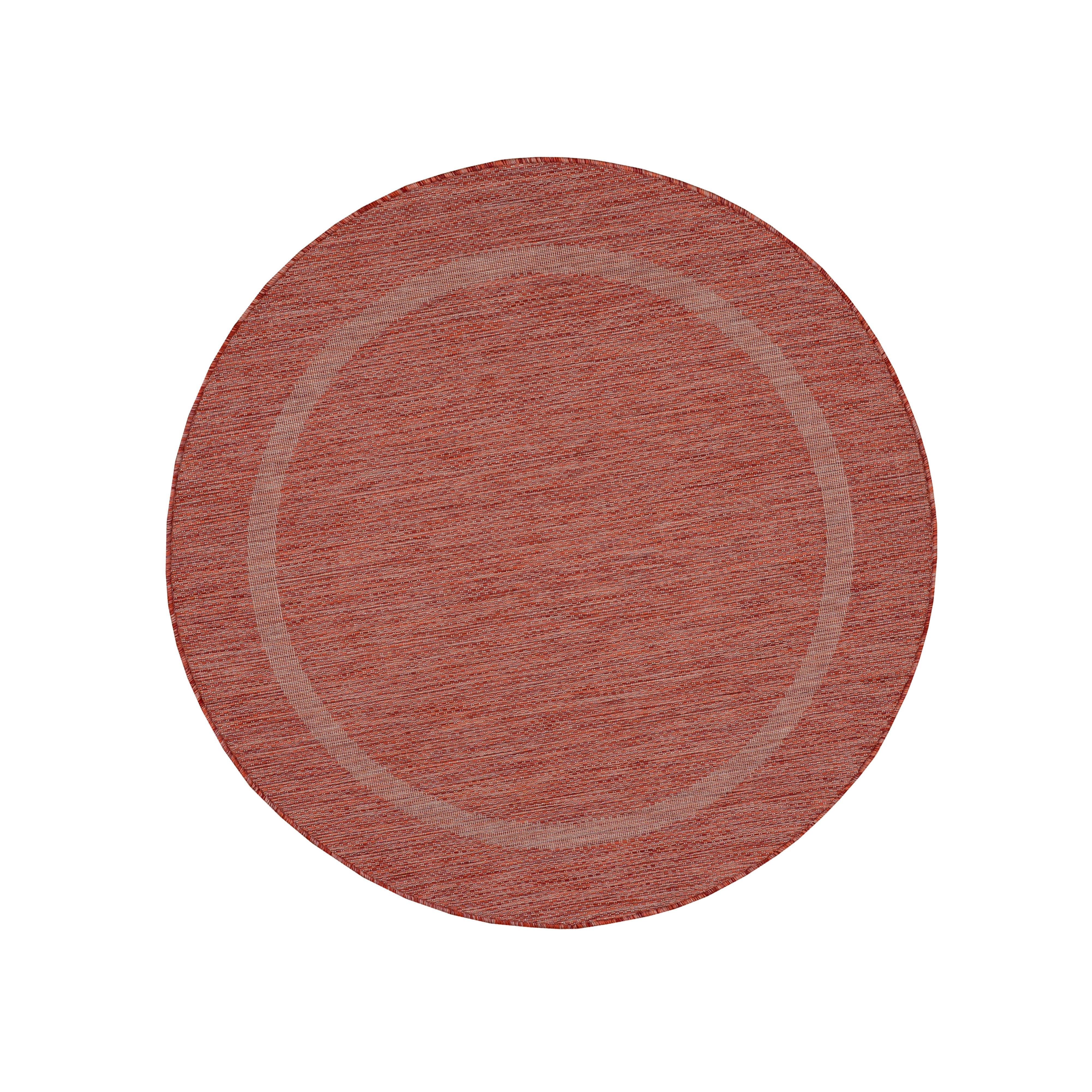 Flachwebeteppich Relax Rot Ø ca. 120cm - Rot, Basics, Textil (120/120cm) - Novel